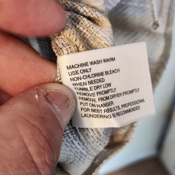 J. Ferrar Yellow/Plaid Button-Up Dress/Casual Shirt Men's 17 1/2/34-35 - Picture 8 of 9